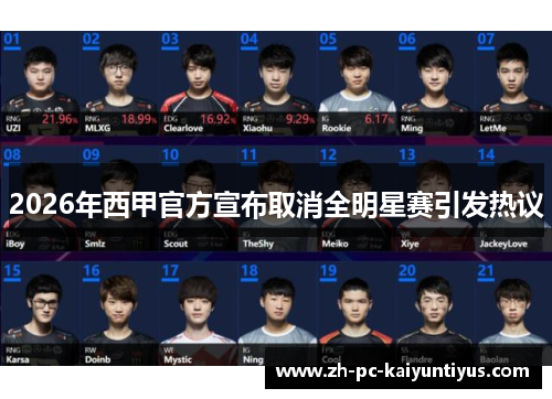 2026年西甲官方宣布取消全明星赛引发热议